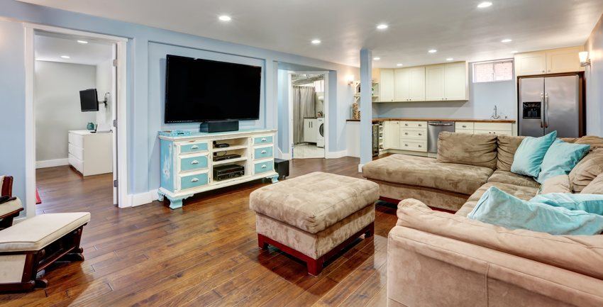 increase value of basement - blue Family Room