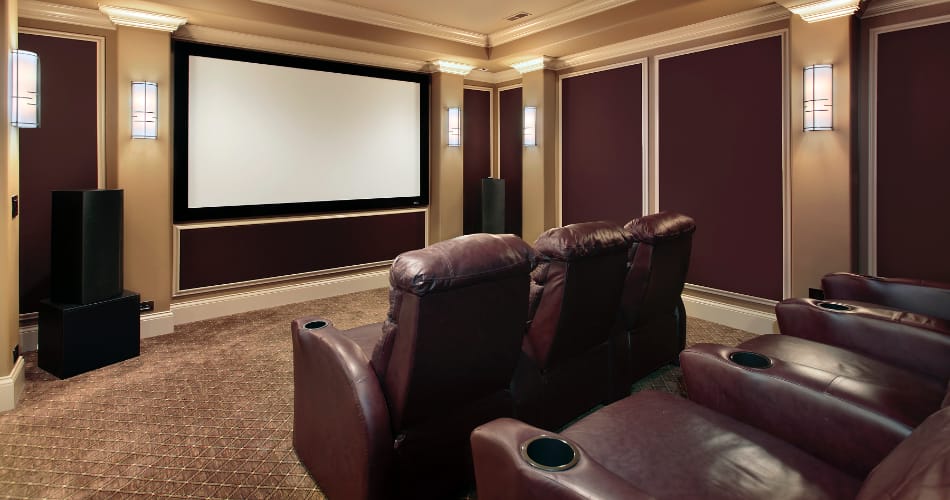 Tips to increase the value of your basement - home theatre featured image